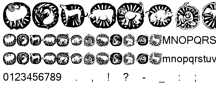 KR Chinese Zodiac font